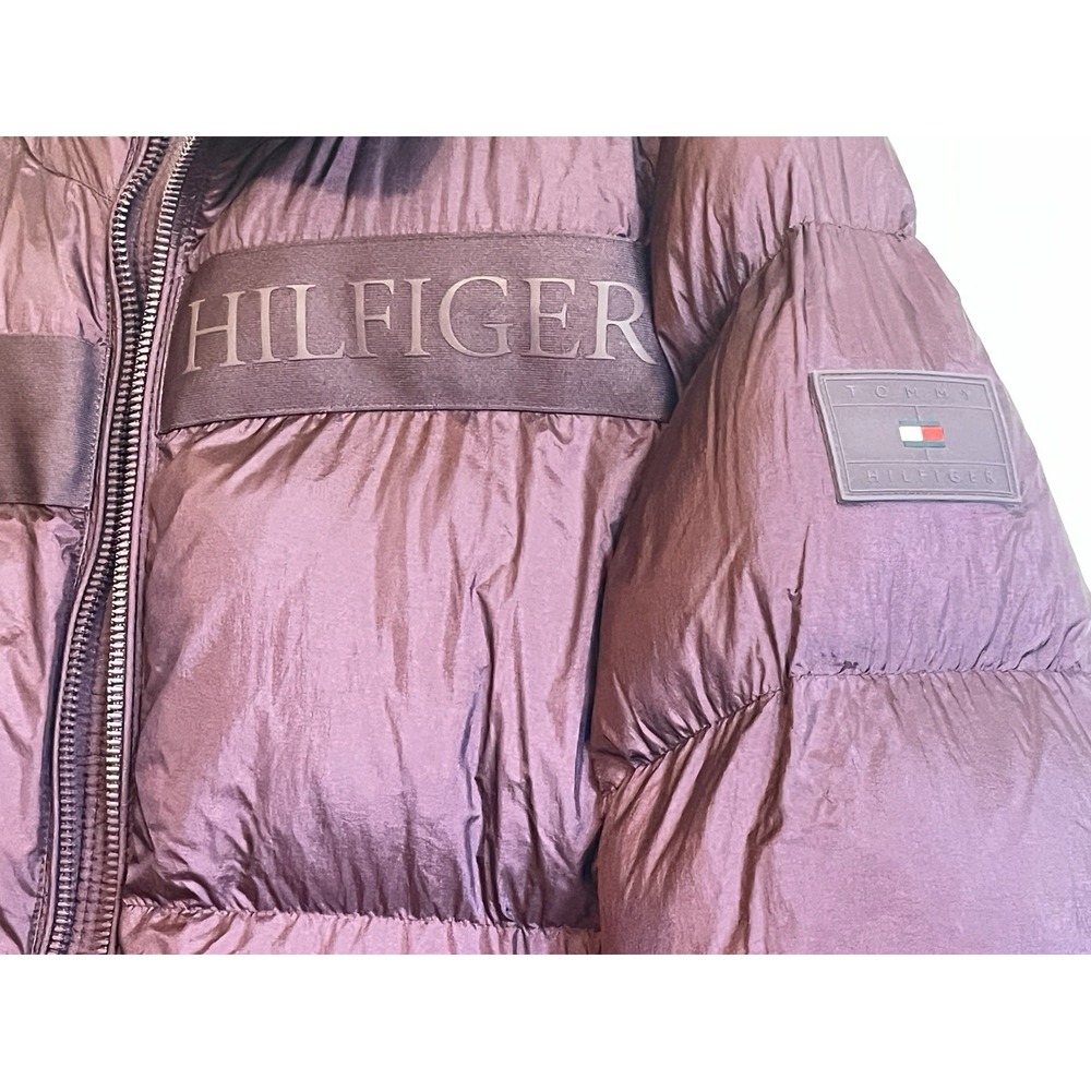 TOMMY HILFIGER MEN'S PACKABLE PUFFER COAT WINE COLORED SIZE SMALL
